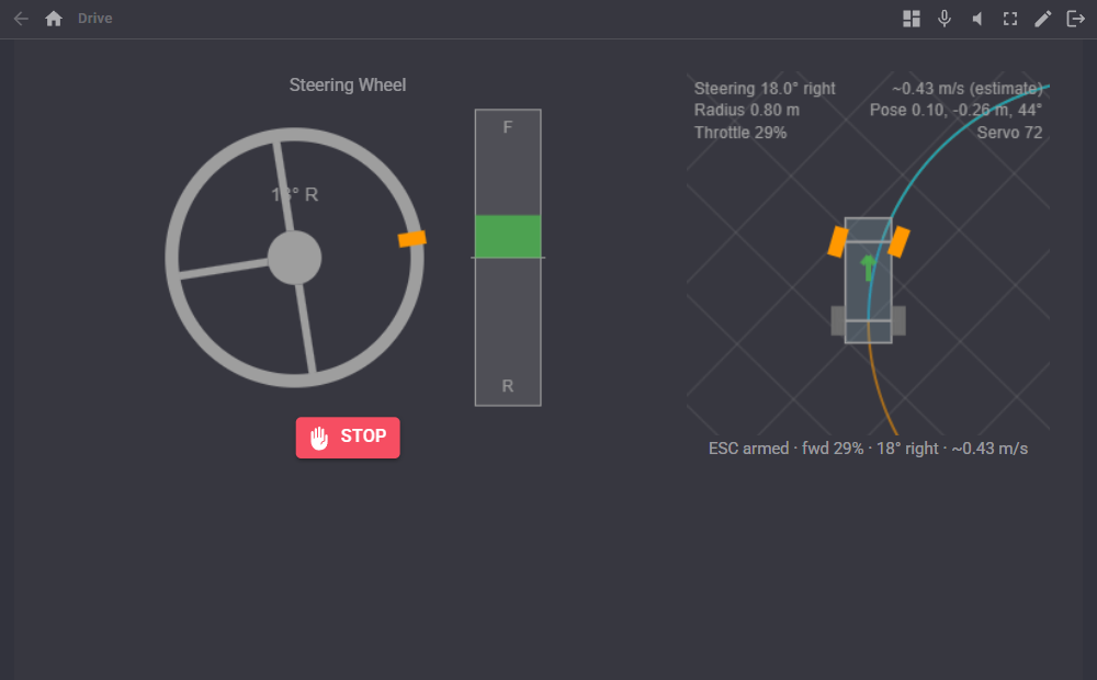 Steering Wheel and Car View widgets on a Custom UI screen