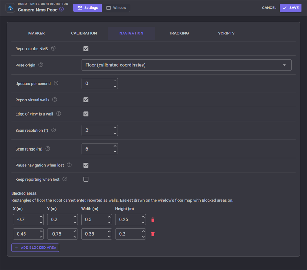 Navigation settings