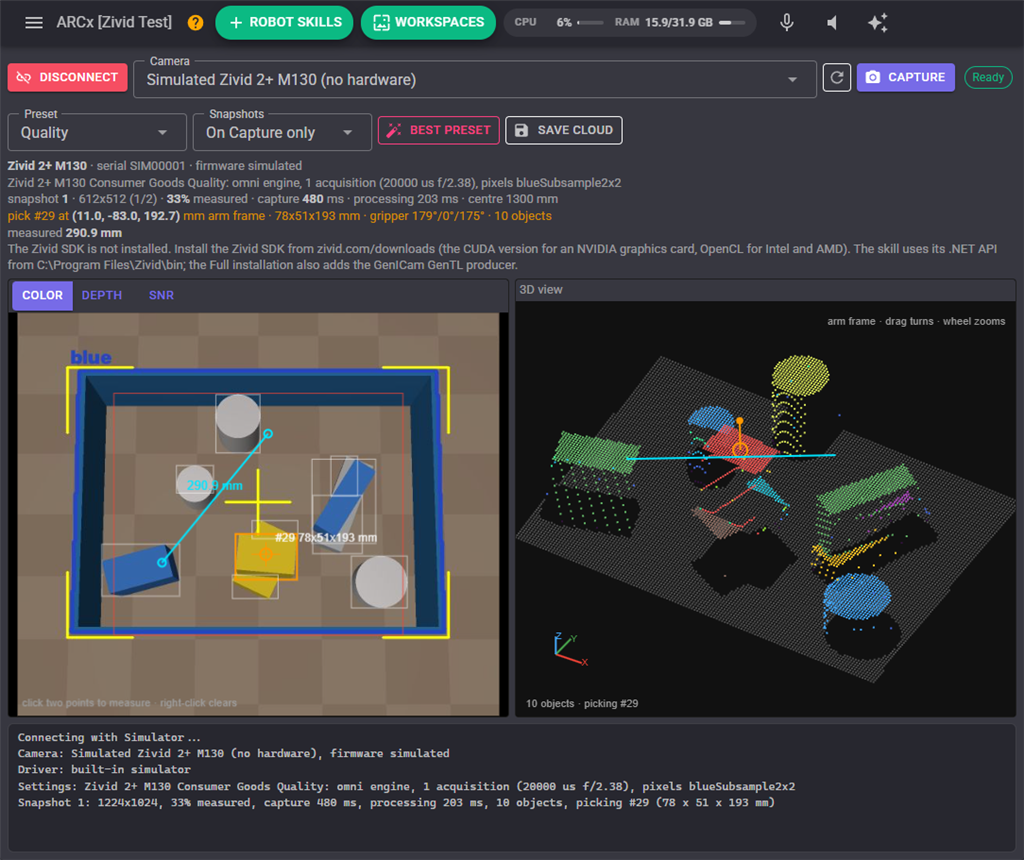 Zivid 3d Camera <a href='/Support/Skills/Skills-Overview' target='_top'>robot skill</a> window