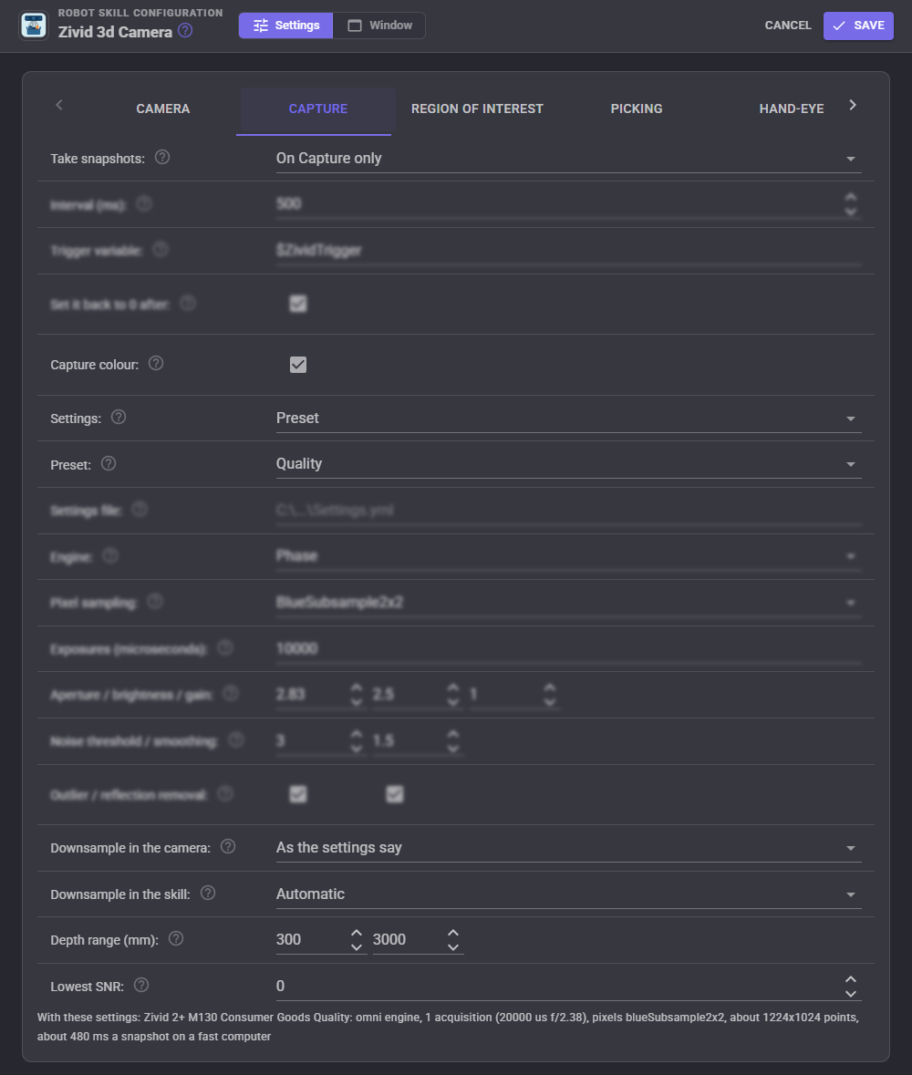 Capture tab