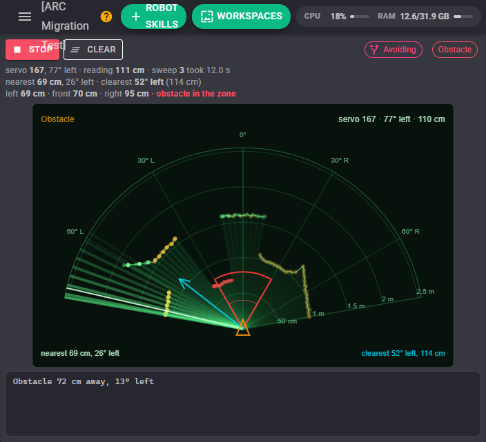 Ping Radar Scan window