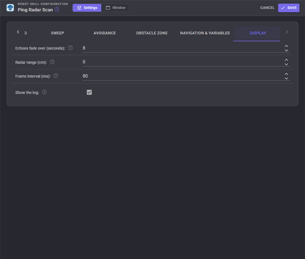 Display settings