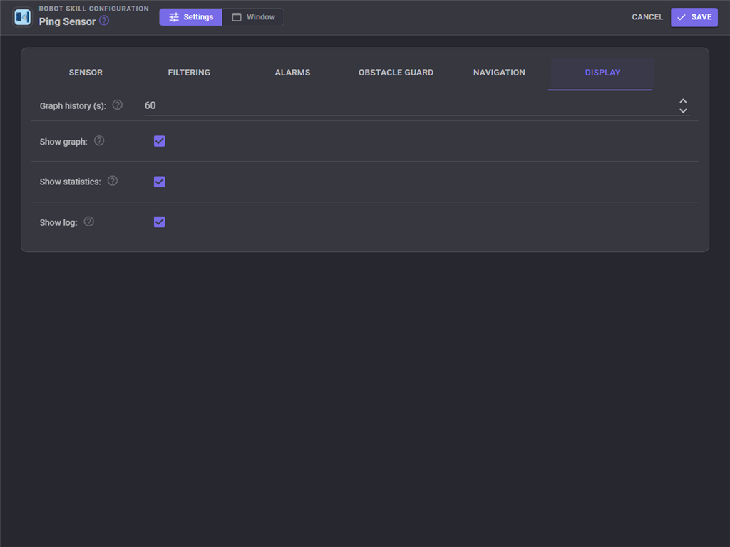 Display tab