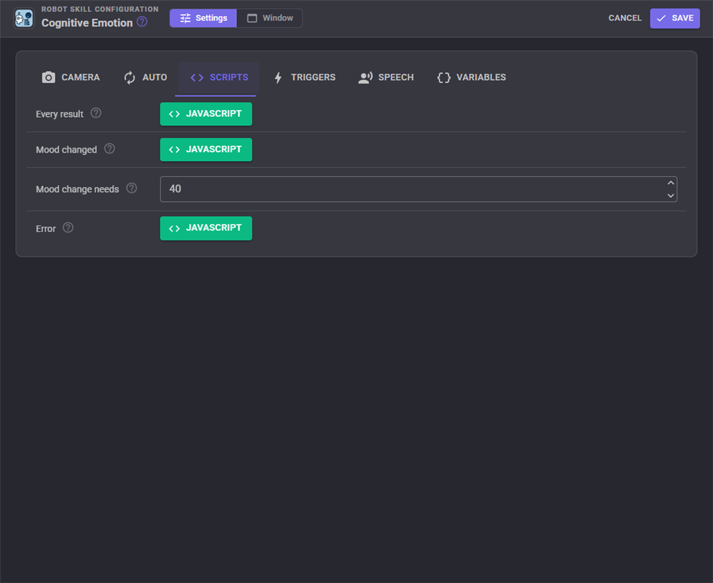 Scripts tab