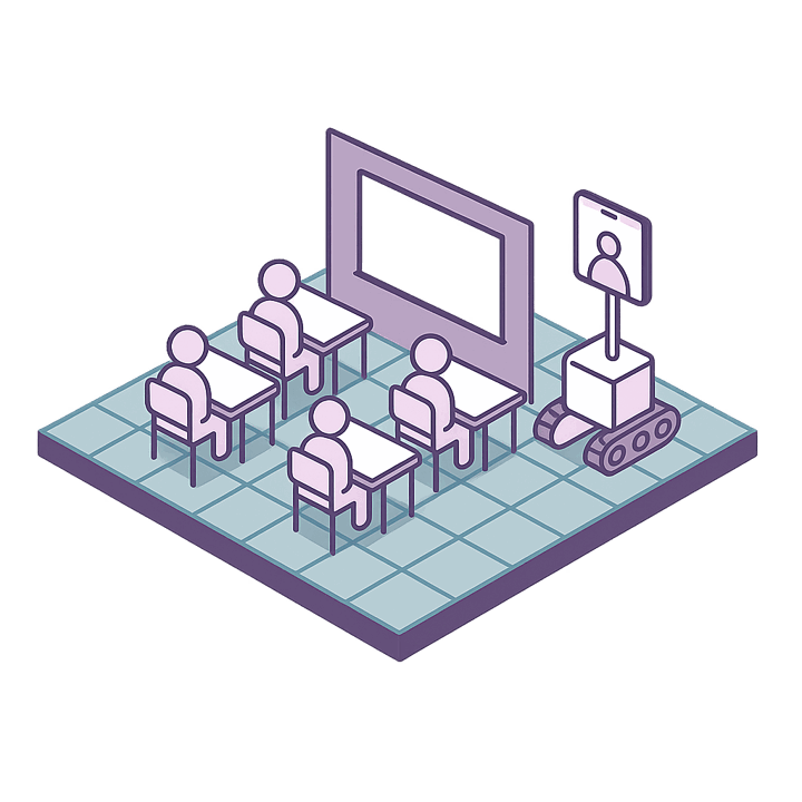 Telepresence robot in a classroom