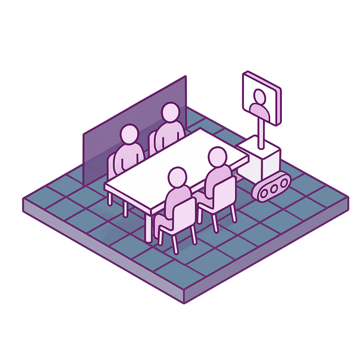 Telepresence robot in a meeting