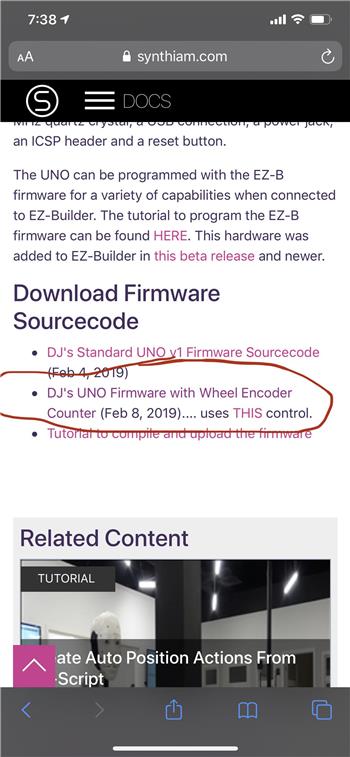 Encoder Reading With Arduino After It's Been Programmed With The EZ-B Firmware