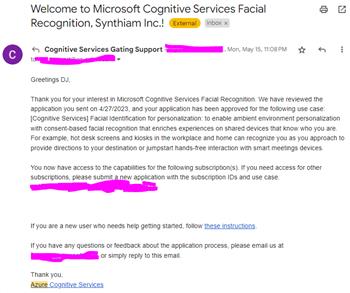 Cognitive Face & Emotion Temporarily Disabled