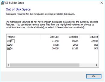 Can Not Install ARC, Out Of Disk Space