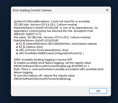 Startup ARC Project Error
